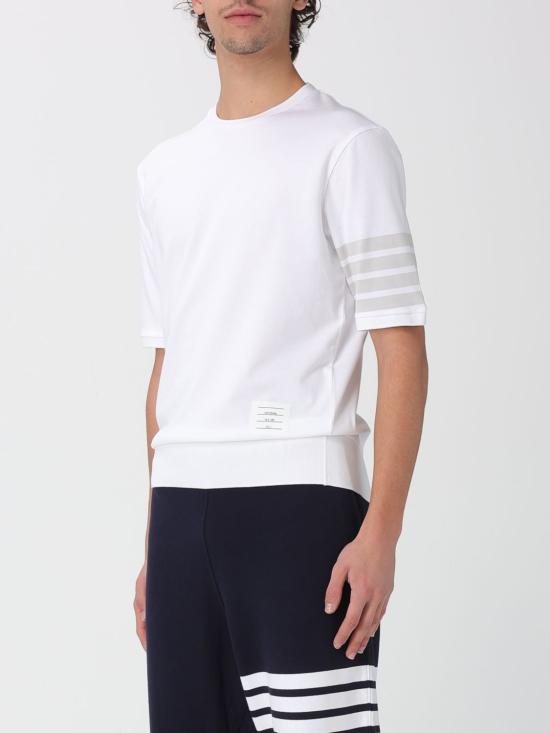 26SS 톰브라운 코튼 저지 4바 티 MJS303AJ0253 100 White - THOM BROWNE