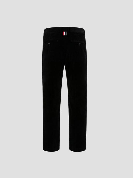 26SS 톰브라운 내로우 웨일 코듀로이 테이퍼드 치노 팬츠 MTU334SF0920 001 BLACK - THOM BROWNE