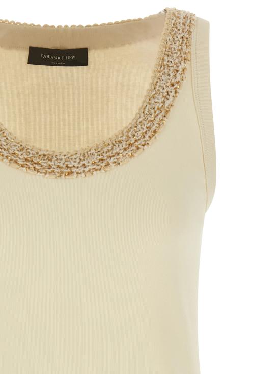 26SS 파비아나 필리피 민소매 티셔츠 JED266F602L9180145 Beige - FABIANA FILIPPI