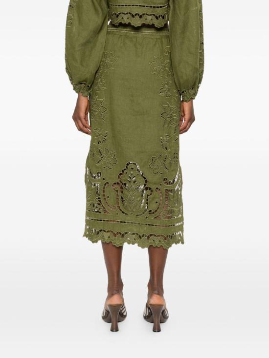 26SS 팜 리오 롱 스커트 344609 L0013 GREEN - FARM RIO