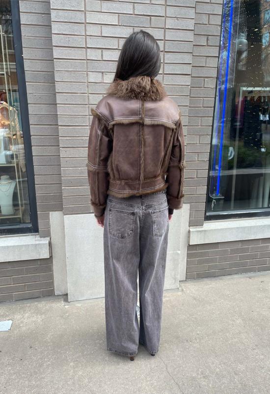  더 엔케이씨 스토어 코트 NKC 스토어 인조 가죽 토끼털 재킷 - The NKC Store