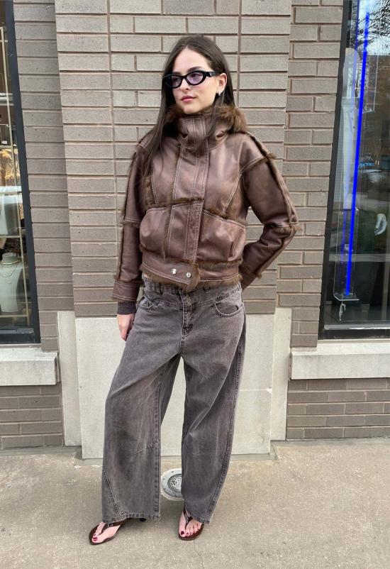  더 엔케이씨 스토어 코트 NKC 스토어 인조 가죽 토끼털 재킷 - The NKC Store