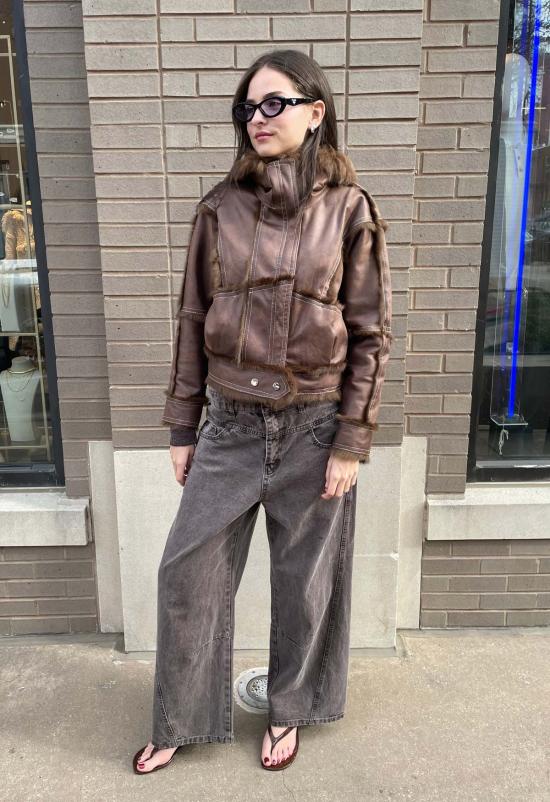  더 엔케이씨 스토어 코트 NKC 스토어 인조 가죽 토끼털 재킷