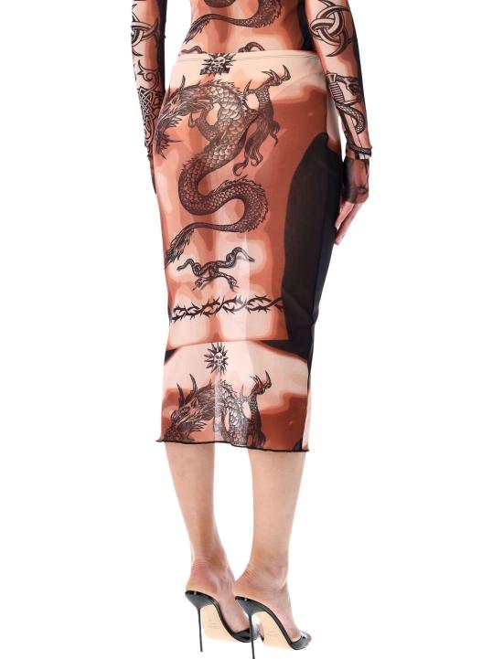 26SS 장 폴 고티에 롱 스커트 SK044M026P 636000 NUDE TATOO - JEAN PAUL GAULTIER