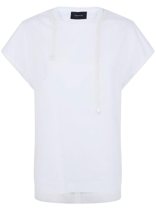26SS 시몬로샤 반팔 티셔츠 5404B 0553 WHITE PEARL