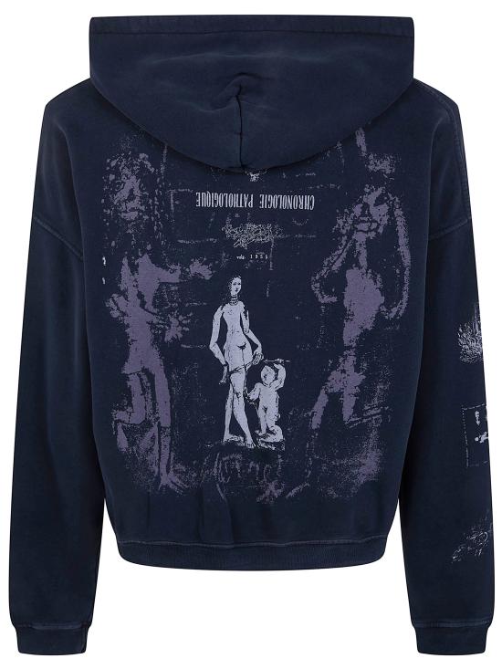 25FW 앙팡리쉬데프리메 후드 티셔츠 020 483 FADED BLACK WITH PAINT - ENFANTS RICHES DEPRIMES