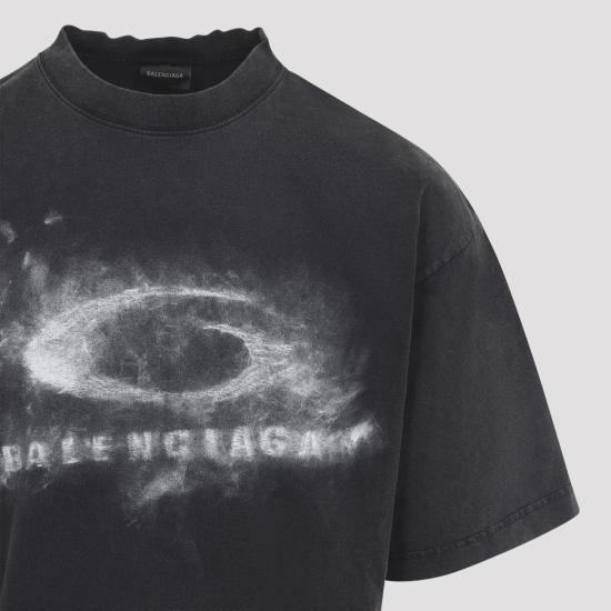 26SS 발렌시아가 반팔 티셔츠 764235 TTVN5 9034 WASHED BLACK WHITE - BALENCIAGA