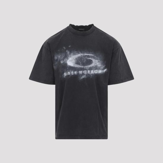 26SS 발렌시아가 반팔 티셔츠 764235 TTVN5 9034 WASHED BLACK WHITE