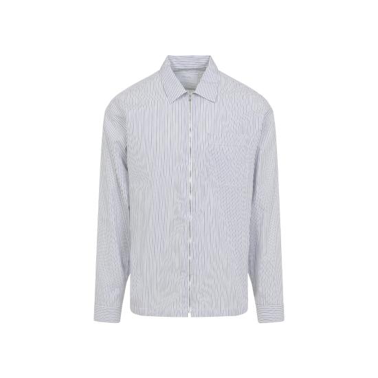 26SS 프라다 코튼 지퍼셔츠 SC855SOOO 189F F022X BLU BIANCO - PRADA