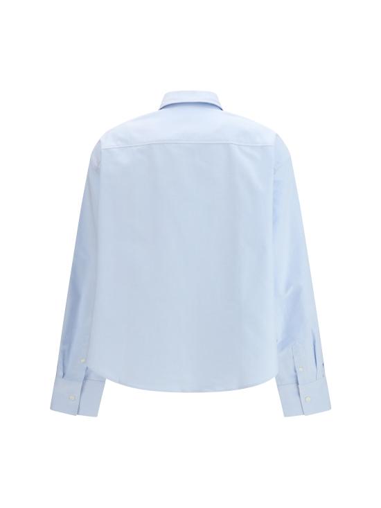 26SS 아미 톤온톤 하트 로고 크롭 오버사이즈 셔츠 FSH770CO0031 450 LIGHT BLUE - AMI