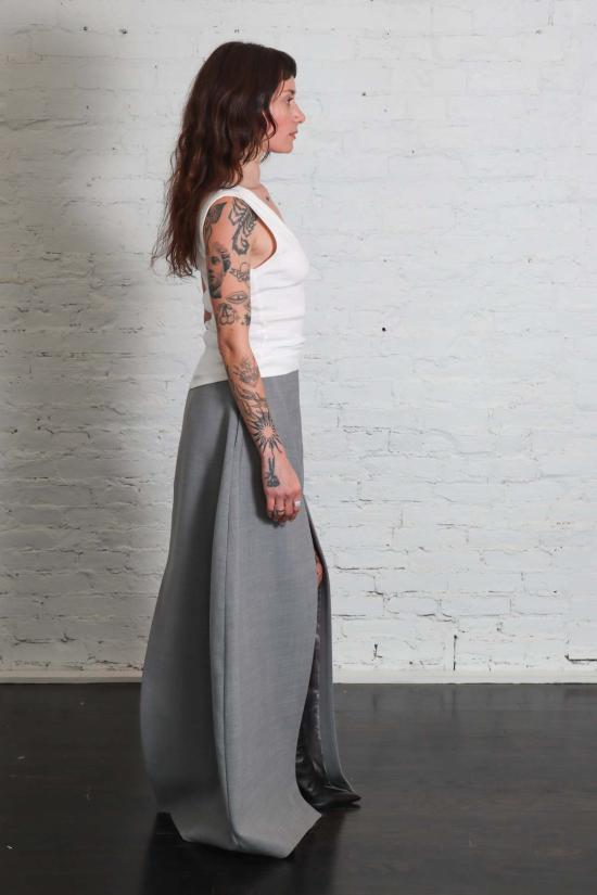  어웨이크 모드 롱 스커트 A.W.A.K.E. 모드 팬츠 스커트 그레이 멜란지 - A.W.A.K.E. MODE