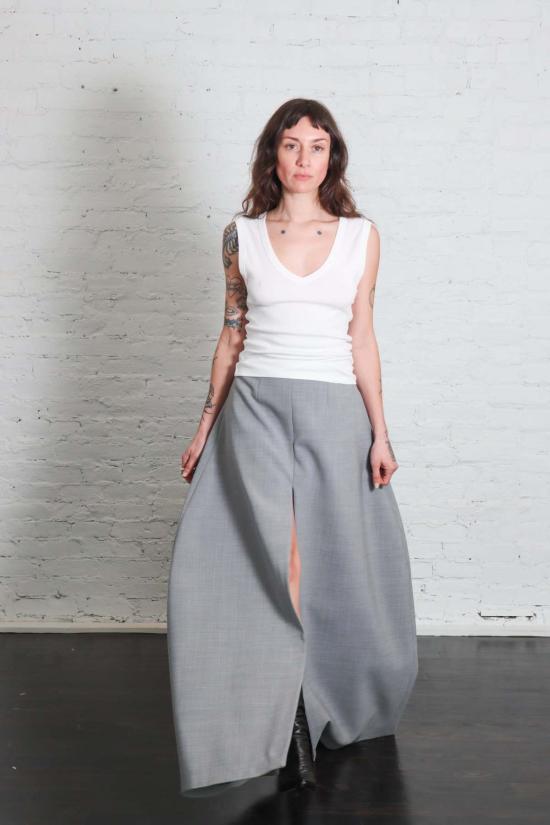  어웨이크 모드 롱 스커트 A.W.A.K.E. 모드 팬츠 스커트 그레이 멜란지 - A.W.A.K.E. MODE