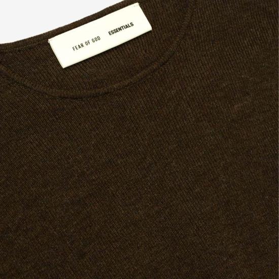  피어오브갓 롱 원피스 피어 오브 갓 립 긴팔 드레스 브라운 - FEAR OF GOD