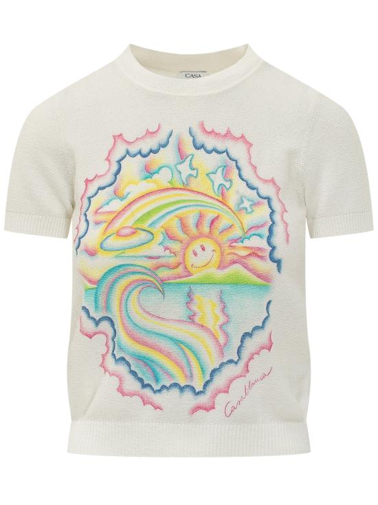 26SS 카사블랑카 반팔 티셔츠 WSP26KW1250 01 BIANCO