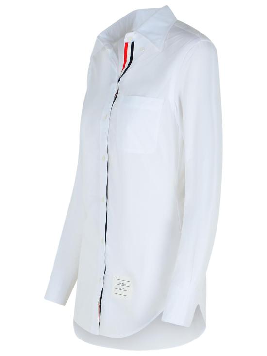 26SS 톰브라운 클래식 코튼 포플린 RWB 트리밍 셔츠 FLL005E 03113100 White - THOM BROWNE