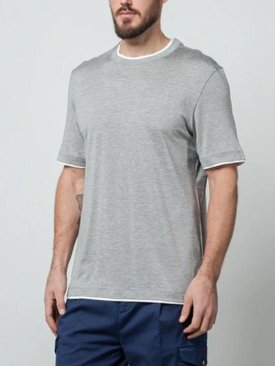 26SS 브루넬로 쿠치넬리 반팔 티셔츠 MD8217427 CLH70 Grey - BRUNELLO CUCINELLI