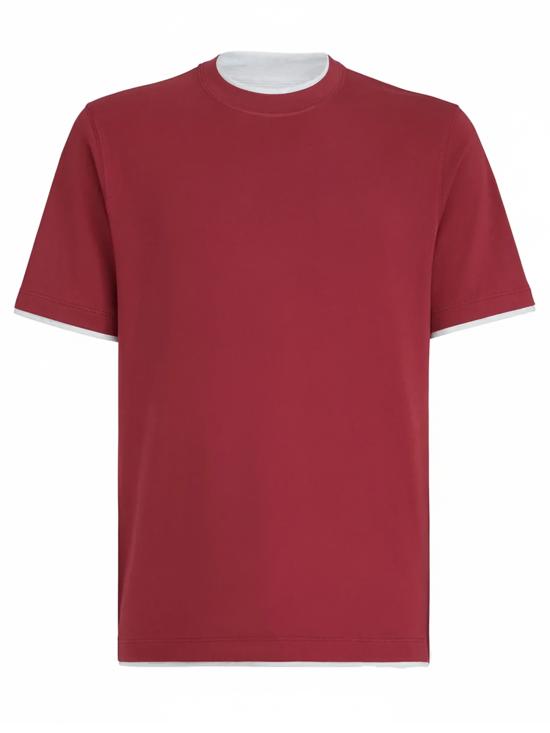 26SS 브루넬로 쿠치넬리 반팔 티셔츠 MR8337427 CMK02 Red