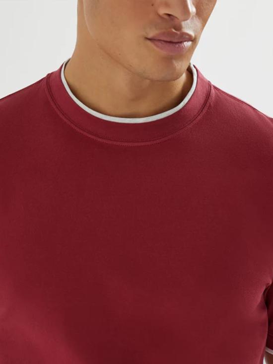 26SS 브루넬로 쿠치넬리 반팔 티셔츠 MR8337427 CMK02 Red - BRUNELLO CUCINELLI