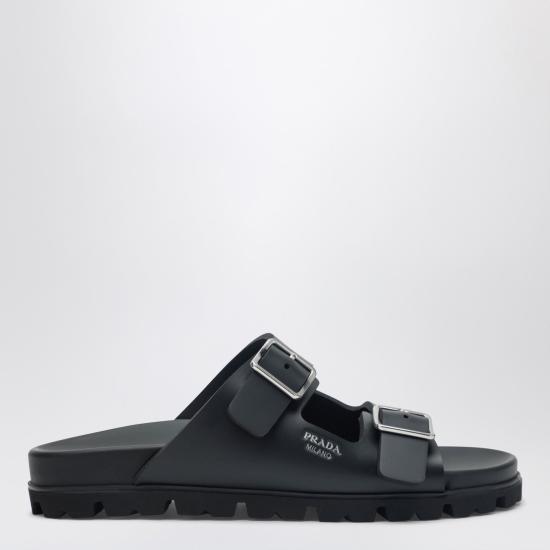 26SS 프라다 스트랩 슬라이드 1XX7920203LKK Black