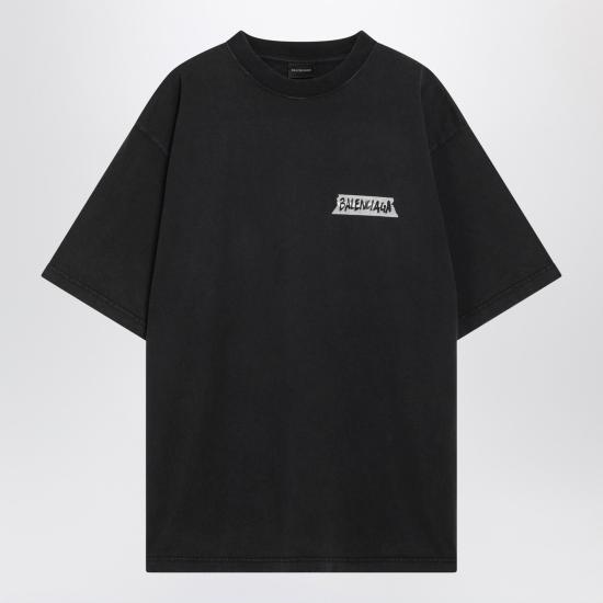 26SS 발렌시아가 반팔 티셔츠 764235TTVL6 Black