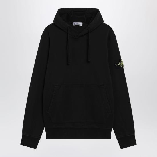 25FW 스톤 아일랜드 후드 티셔츠 6100062S0051 Black