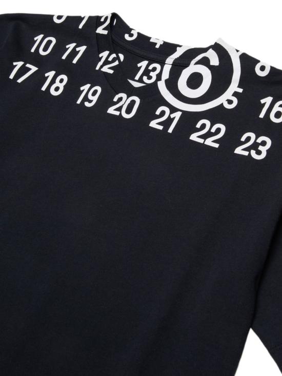 26SS [키즈] MM6 메종마르지엘라 티셔츠 M60986MM02Y M6900 Black - MM6 MAISON MARGIELA