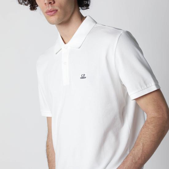 26SS 씨피 컴퍼니 스트레치 피케 숏슬리브 RCCMPL721A005263W White - C.P. COMPANY
