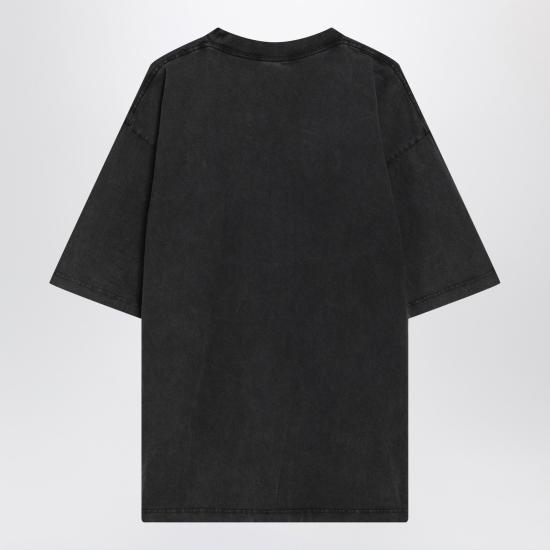 26SS 발렌시아가 워시드 크레용 루프 티셔츠 764235TTVN5 Black - BALENCIAGA