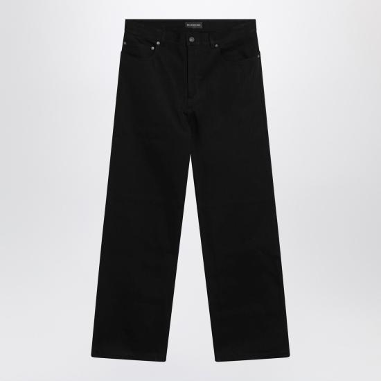 26SS 발렌시아가 커브드 니 팬츠 857194TTWA4 Black
