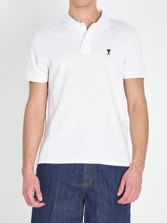 26SS 아미 스몰 하트 로고 폴로 티셔츠 HPL411 WHITE