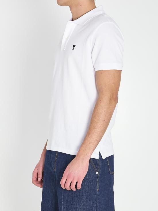 26SS 아미 스몰 하트 로고 폴로 티셔츠 HPL411 WHITE - AMI