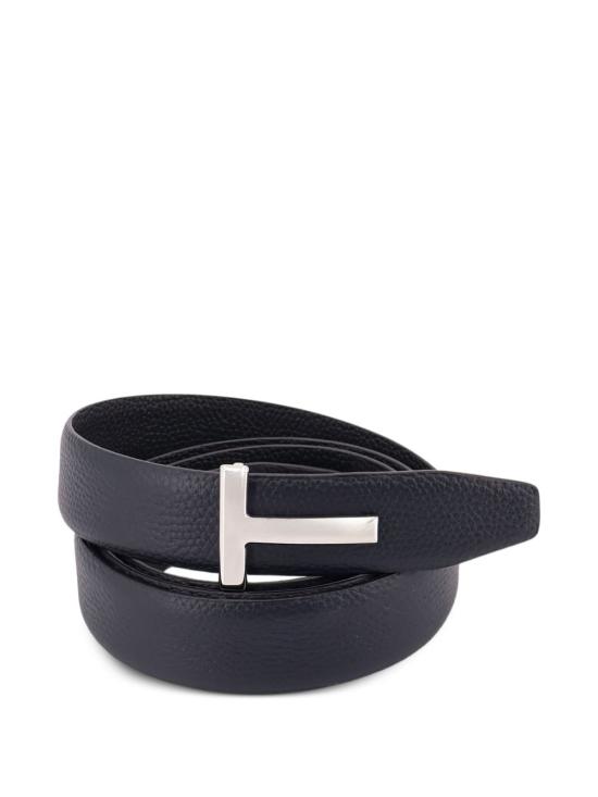 26SS 톰포드 레더 리버시블 버클 T 가죽 벨트 TB224 LCL236SUNA Blue - TOMFORD