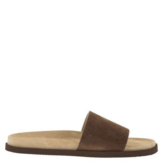 26SS 브루넬로 쿠치넬리 뮬/슬리퍼 MZUSOLY236 CAMEL