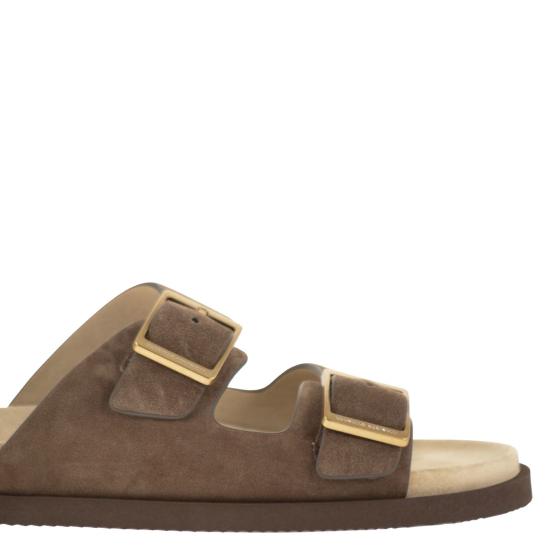 26SS 브루넬로 쿠치넬리 뮬/슬리퍼 MZUSOLY235 BROWN - BRUNELLO CUCINELLI