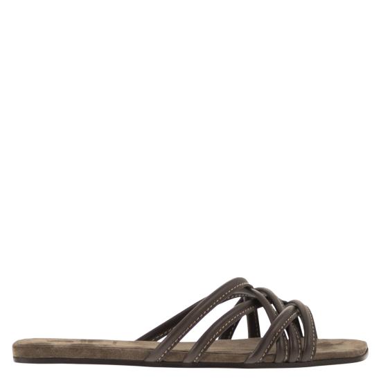 26SS 브루넬로 쿠치넬리 뮬/슬리퍼 MZGAC3239 DARK BROWN