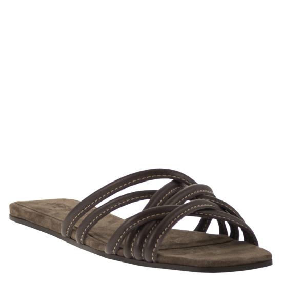 26SS 브루넬로 쿠치넬리 뮬/슬리퍼 MZGAC3239 DARK BROWN - BRUNELLO CUCINELLI