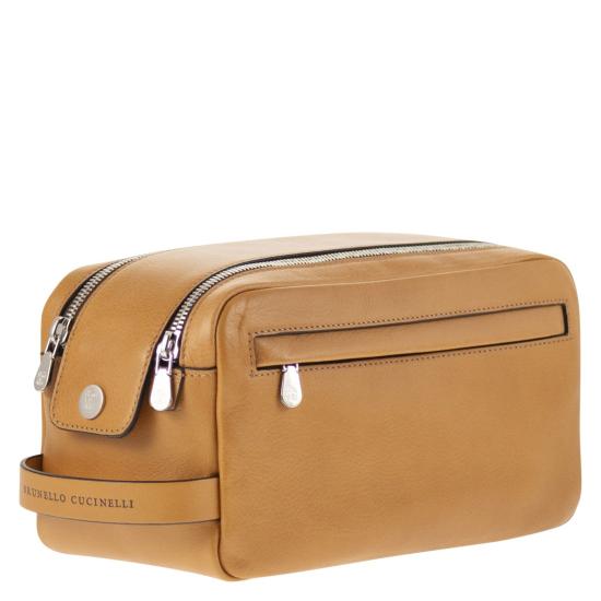 26SS 브루넬로 쿠치넬리 뷰티 케이스 MWTGBU334 COGNAC - BRUNELLO CUCINELLI