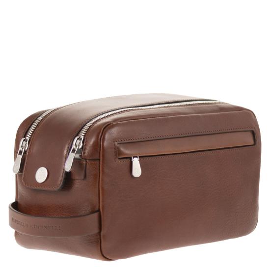 26SS 브루넬로 쿠치넬리 뷰티 케이스 MWSHBU334 BROWN - BRUNELLO CUCINELLI