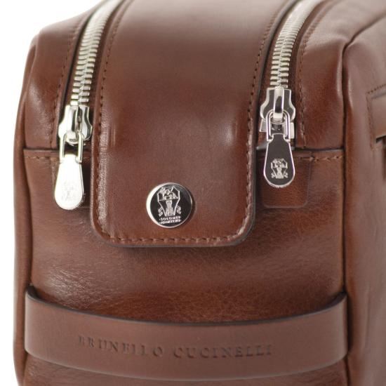 26SS 브루넬로 쿠치넬리 뷰티 케이스 MWSHBU334 BROWN - BRUNELLO CUCINELLI