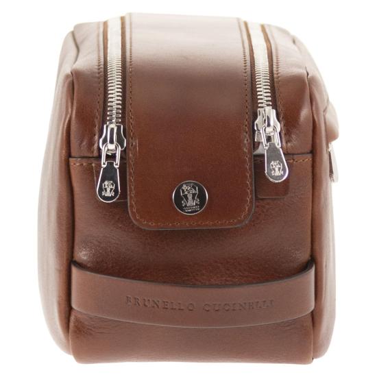 26SS 브루넬로 쿠치넬리 뷰티 케이스 MWSHBU334 BROWN - BRUNELLO CUCINELLI