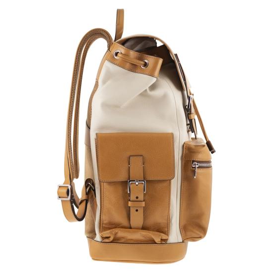 26SS 브루넬로 쿠치넬리 카프스킨 & 카우하이드 백팩 MBATBU356 NATURAL - BRUNELLO CUCINELLI