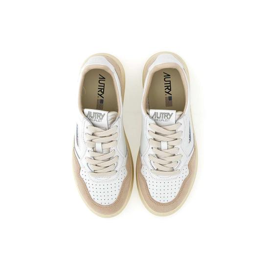  오트리 핑크 스웨이드 메달리스트 AULW LS33 White - AUTRY