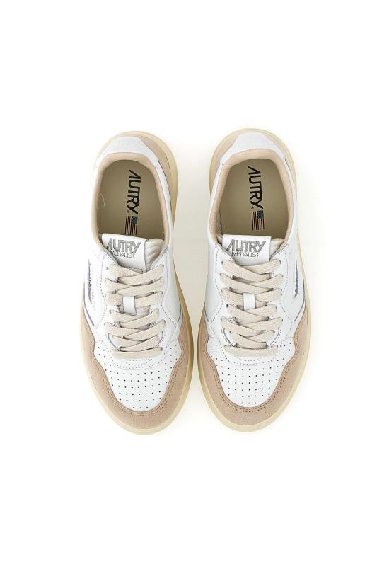  오트리 핑크 스웨이드 메달리스트 AULW LS33 White - AUTRY