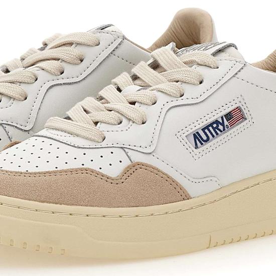  오트리 핑크 스웨이드 메달리스트 AULW LS33 White - AUTRY