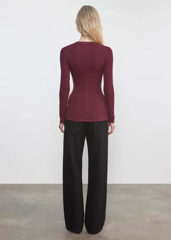  엔자 코스타 블라우스 립 볼드 L/S U 탑 - ENZA COSTA