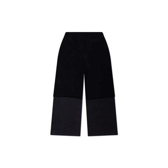  사토시 나카모토 트레이닝/조거 팬츠 더블 레이어 스터드 장식 블랙 스웨트팬츠 - SATOSHI NAKAMOTO