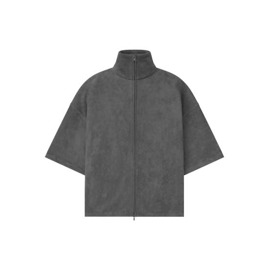  피어오브갓 자켓 Fear Of God 스웨이드 플리스 하이넥 3/4 소매 재킷 빈티지 블랙