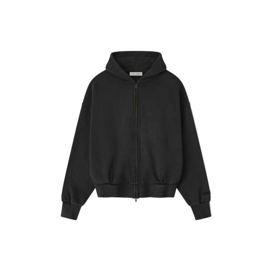  피어오브갓 긴팔 티셔츠 피어 오브 갓 자수 클래식 풀집 후드티 빈티지 블랙