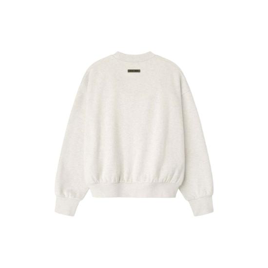  피어오브갓 긴팔 티셔츠 피어 오브 갓 엠보싱 클래식 크루넥 스웨트셔츠 오트밀 헤더 - FEAR OF GOD