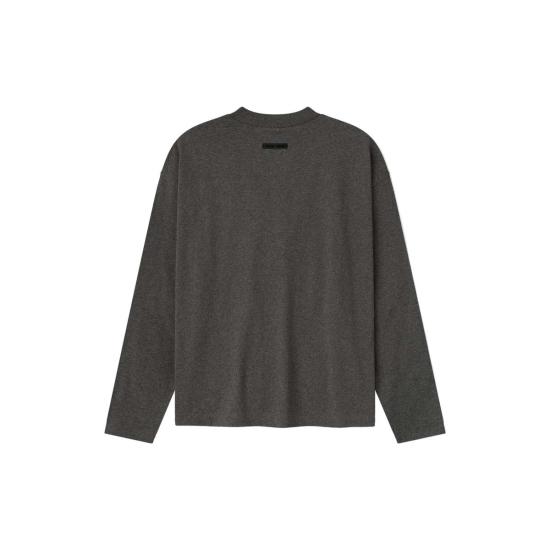  피어오브갓 긴팔 티셔츠 피어 오브 갓 에센셜 자수 클래식 핏  차콜 헤더 - FEAR OF GOD